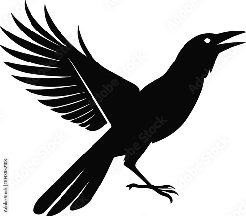 silhouette vector art of crow photo