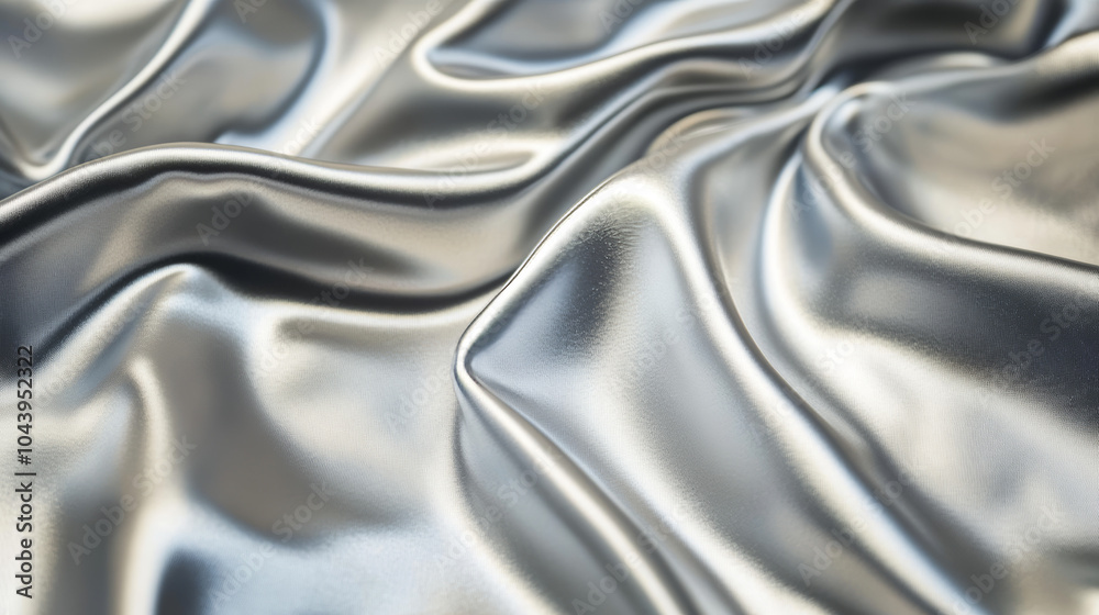 Silver Satin Drape: A captivating close-up of shimmering silver satin, its smooth, flowing folds and soft, luxurious texture create a mesmerizing visual display. Silver Satin Drape: A captivating close-up of shimmering silver satin, its smooth, flowing folds and soft, luxurious texture create a mesmerizing visual display.