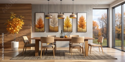Modern dining room with aut...