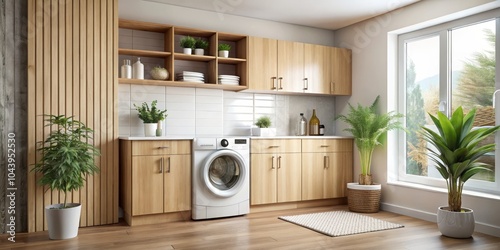 Modern Laundry Room with Wo...
