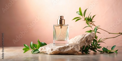 Perfume Bottle on Stone wit...