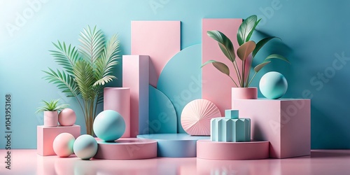 Pastel Geometric Shapes and...