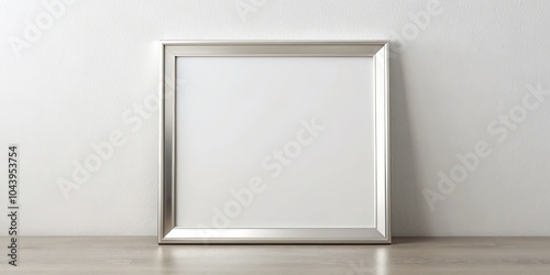 Silver Frame Mockup on Wood...