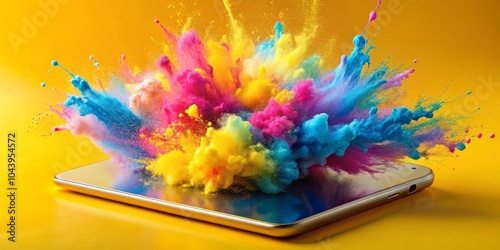Tablet Exploding with Color...
