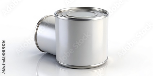 Two Silver Cans Mockup with...