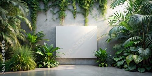 Tropical Greenery with Whit...