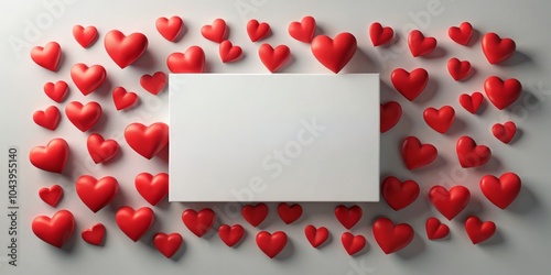 White Background with Red H...