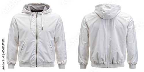 White Hooded Jacket Mockup ...
