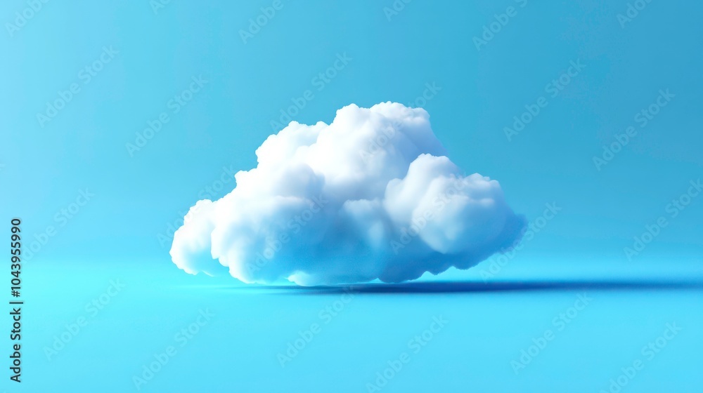 Single white cloud on blue background. Single white cloud on blue background.