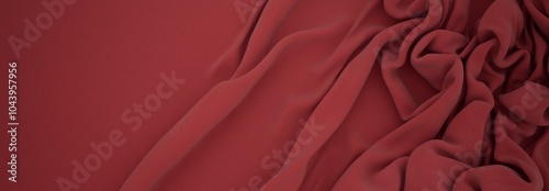 Elegant drapery of delicate burgundy fabric. 