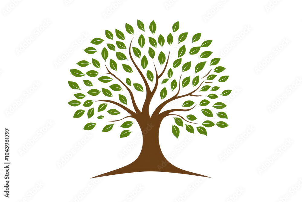Illustration of a lush green tree with abundant leaves and sturdy branches, representing nature, growth, and environmental harmony. Illustration of a lush green tree with abundant leaves and sturdy branches, representing nature, growth, and environmental harmony.