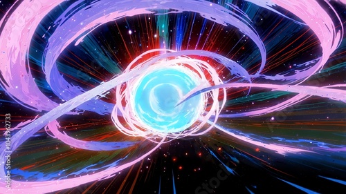 Vibrant Abstract Swirling Energy in Outer Space photo