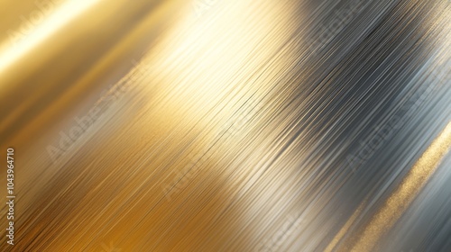 Brushed Gold and Silver Metallic Surface with Gradient Texture - made with Generative AI photo