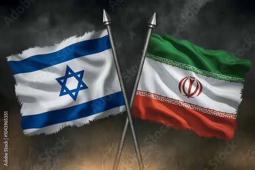 Iranian and Israeli flags side by side suggest underlying tension