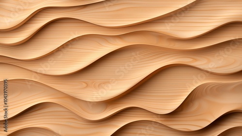 Abstract wavy ornament on wooden surface banner background copy space. Carpentry workshop image backdrop empty. Handicraft art hobby concept composition top view, copyspace