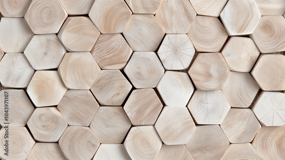 Light wood hexagonal ornament banner background copy space. Minimalist wall decor with timber honeycombs image backdrop empty. Woodwork concept composition top view, copyspace Light wood hexagonal ornament banner background copy space. Minimalist wall decor with timber honeycombs image backdrop empty. Woodwork concept composition top view, copyspace