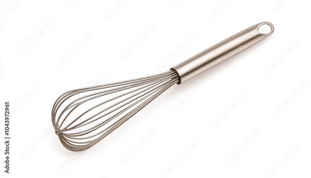 A stainless steel kitchen spatula, isolated on a white background, with a clean, shiny surface and a flat edge A stainless steel kitchen spatula, isolated on a white background, with a clean, shiny surface and a flat edge