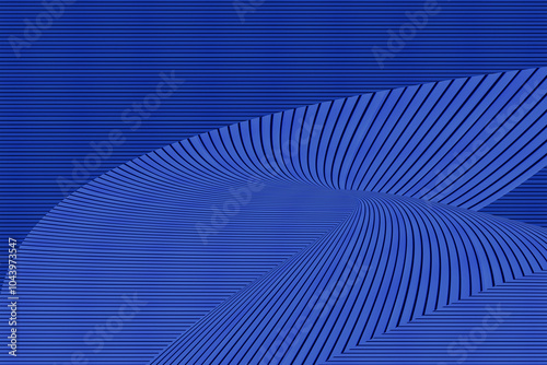 Abstract blue tones background. Texture with straight and curved blue lines. Blue color illustration for wallpaper