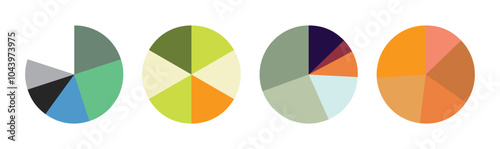 Free Download Pie chart set, Circle icons for infographic. Colorful diagram collection with ,3,4,5,6,7,8 sections and steps. Pie chart for data analysis, business presentation, UI, web design. Vector illustration. - GFXLoad
