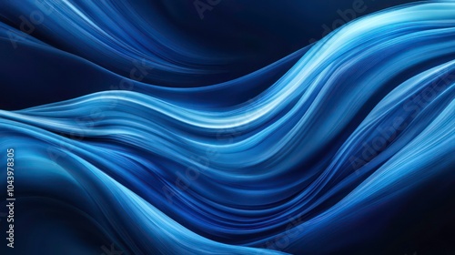 Abstract blue wave background.