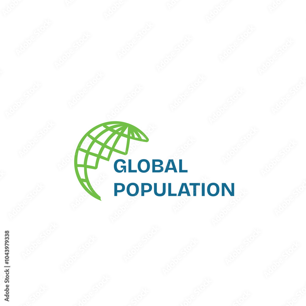 Global Population Globe web logo design Global Population Globe web logo design