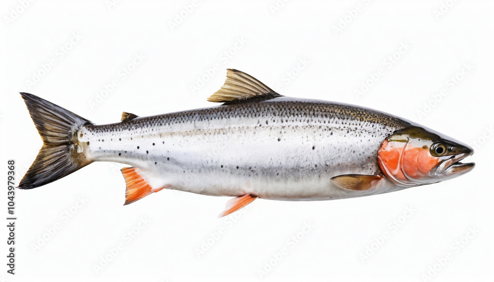 Naklejka premium Salmon fish on white background isolated