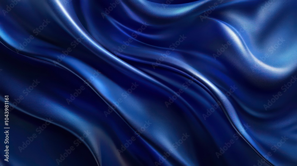 Obraz premium Abstract blue fabric texture with soft folds and light reflections.