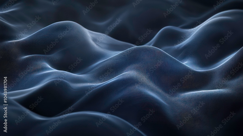 Obraz premium Abstract blue and black wavy pattern background.