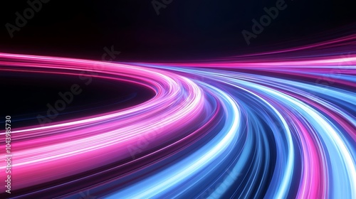 Radiating Neon Light Burst, futuristic flashes, Motion lights, Colorful Streaks on Dark Background