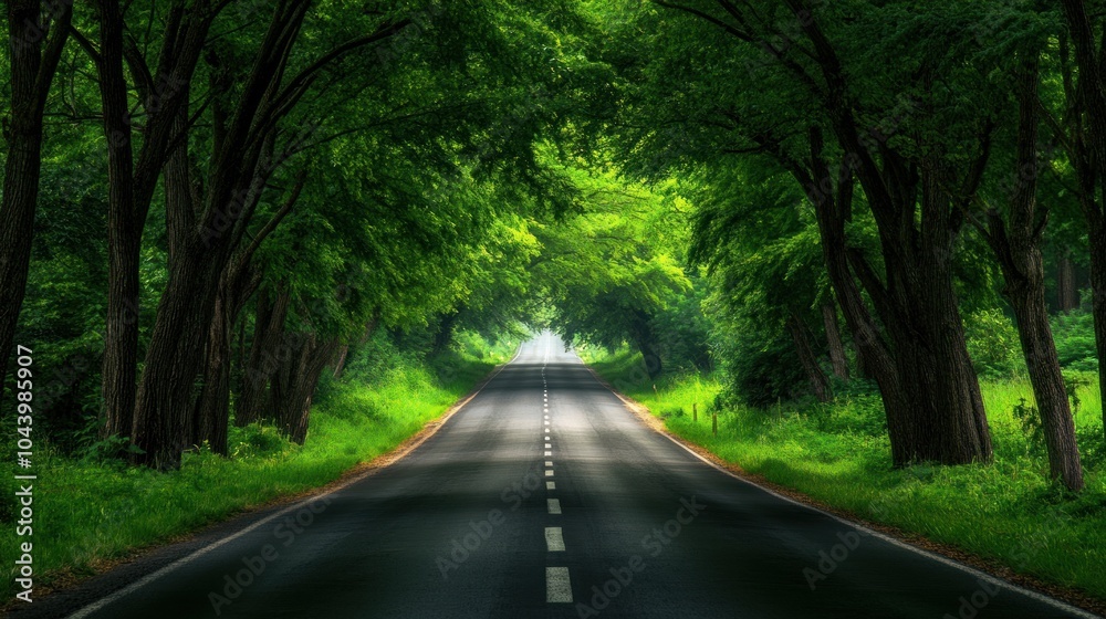 Fototapeta premium Road Through Green Canopy