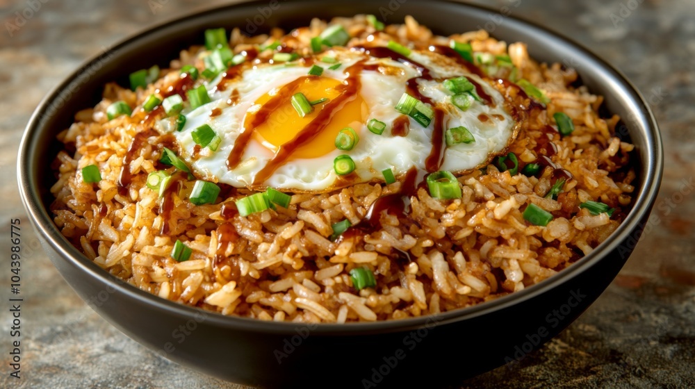 Savory Rice Bowl with Fried Egg and Green Onions Savory Rice Bowl with Fried Egg and Green Onions