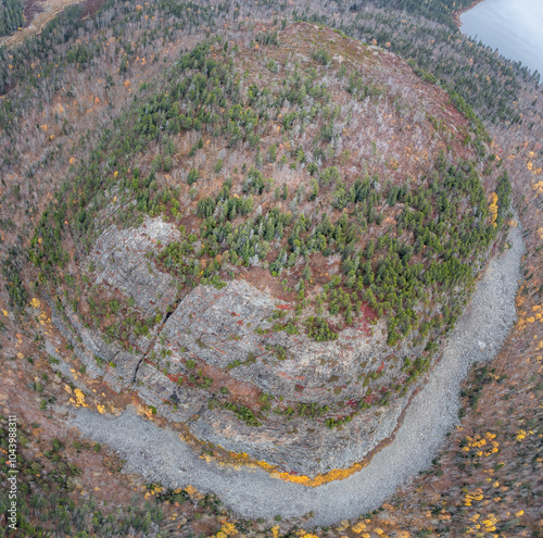 Aerial Of Northern Quebec Canada Mountains
