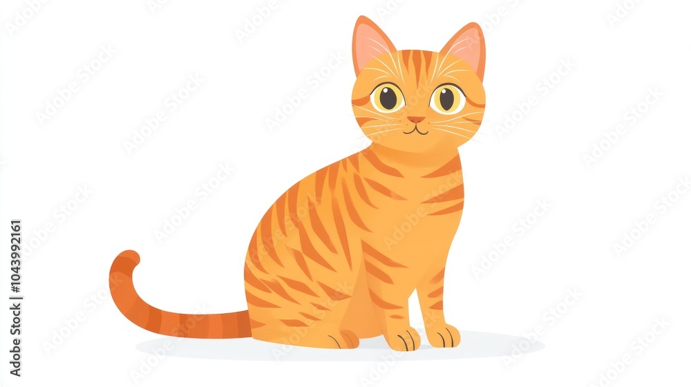 Cute Orange Tabby Cat Sitting Cute Orange Tabby Cat Sitting