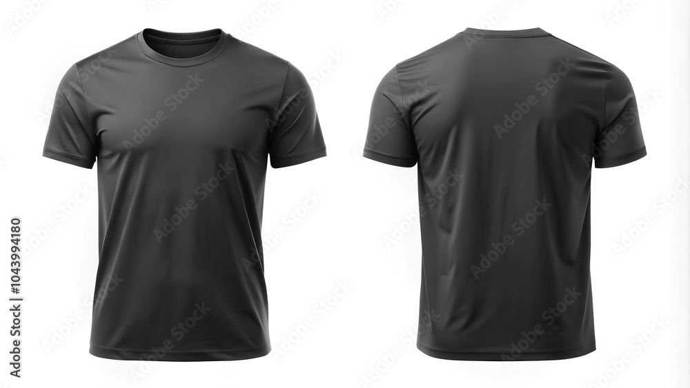 Plain black t-shirt with front and back view, offering a timeless and versatile wardrobe staple. Plain black t-shirt with front and back view, offering a timeless and versatile wardrobe staple.