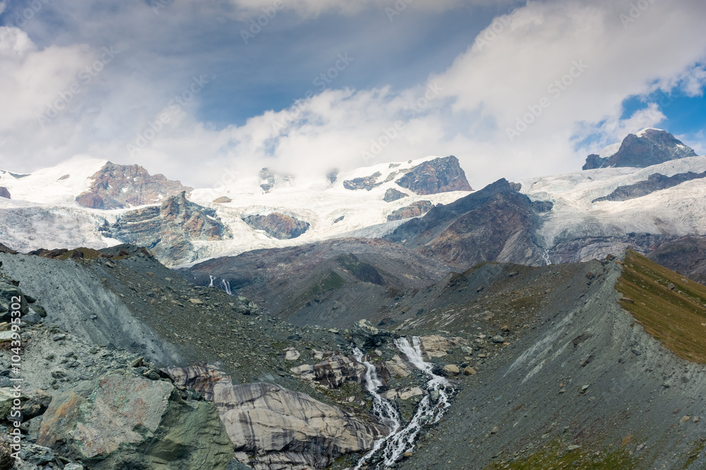 Obraz premium View of the Monte Rosa, the second highest mountain in Europe, between Italy and Switzerland