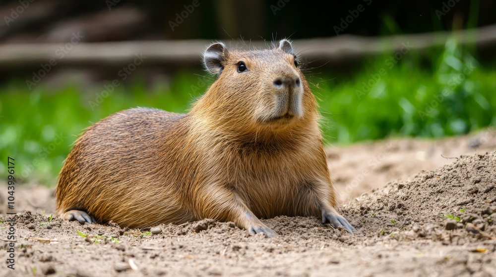The capybara, funny positive big rodent The capybara, funny positive big rodent