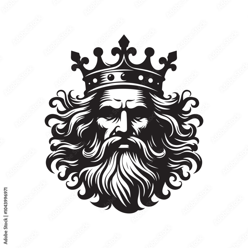 Royal King Bearded Silhouette Vectors – Stunning Illustrations for Designers Royal King Bearded Silhouette Vectors – Stunning Illustrations for Designers