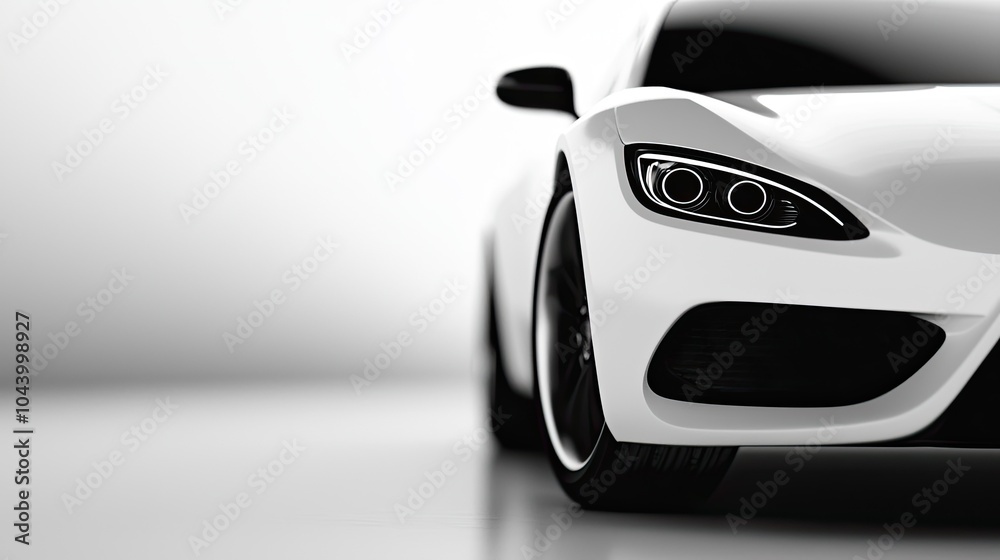 Obraz premium Sleek White Sports Car Close-Up