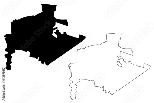 Guadalupe City (United Mexican States, Mexico, Free and Sovereign State of Nuevo Leon) map vector illustration, scribble sketch City of Guadalupe map