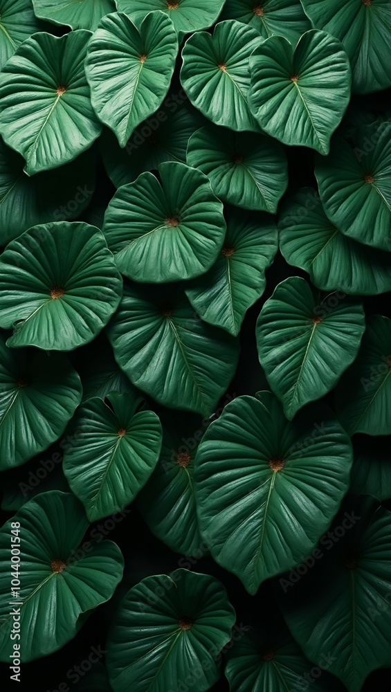 Rich dark green rubber plant leaves create lush textured background Rich dark green rubber plant leaves create lush textured background
