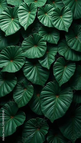 Wallpaper Mural Rich dark green rubber plant leaves create lush textured background Torontodigital.ca