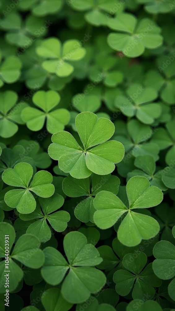 Full frame of vibrant green clover leaves creating a light and airy texture Full frame of vibrant green clover leaves creating a light and airy texture
