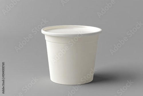 Instant Ramen Cup Mockup. Empty Packaging Box for Instant Noodles with Clipping Path on Gray Background