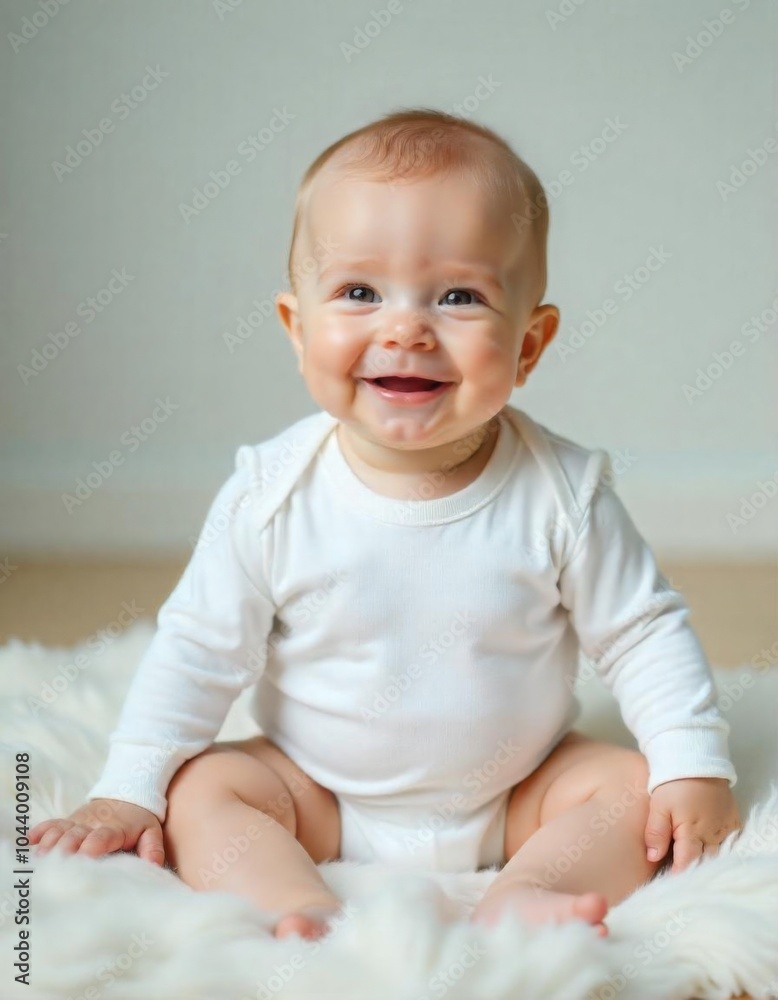 Portrait of a bby child wearing a bodysuit