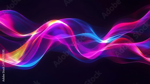 Radiating Neon Light Burst, futuristic flashes, Motion lights,  Colorful Streaks on Dark Background