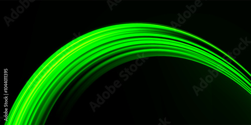 green car lights at night. long exposure