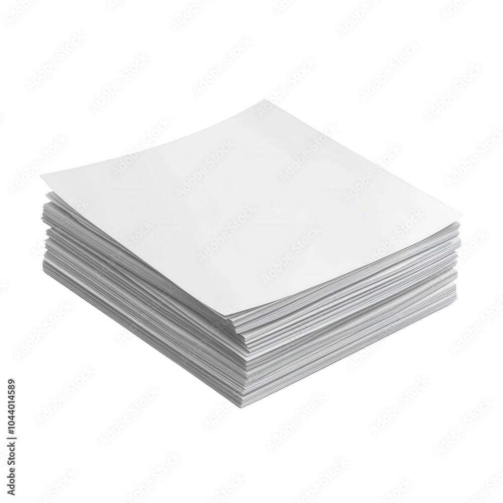 Stack of blank white paper sheets, isolated on transparent or white background Stack of blank white paper sheets, isolated on transparent or white background