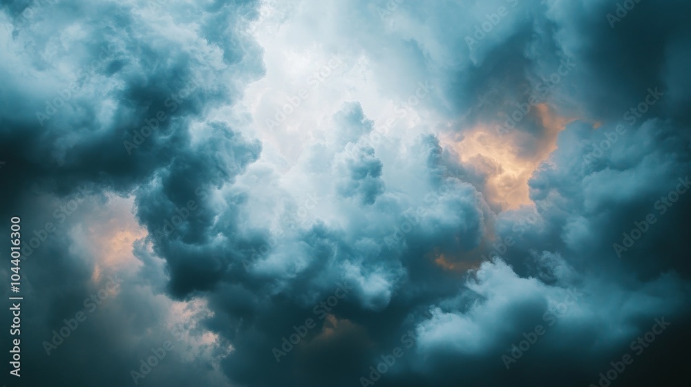 Obraz premium Rotating dark clouds intensify as a thunderstorm approaches transforming the sky dramatically