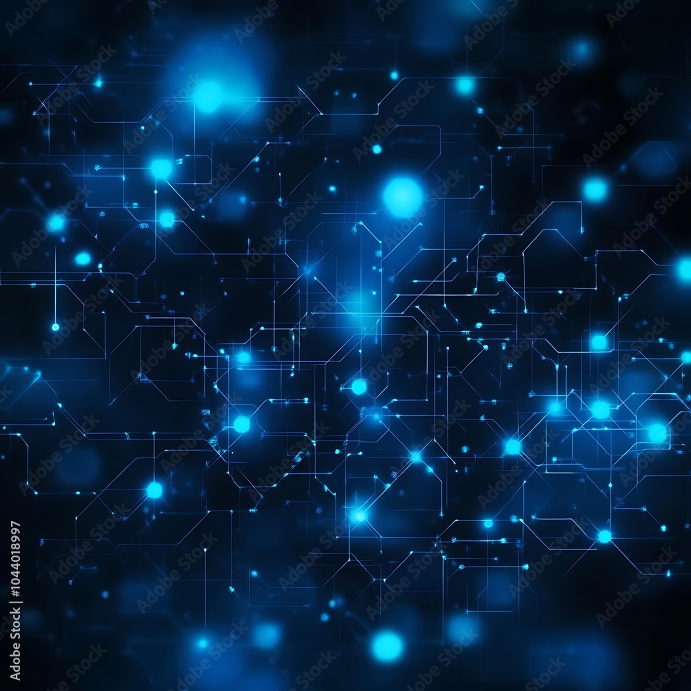 Obraz premium Stylish abstract blue technology background with futuristic light elements design