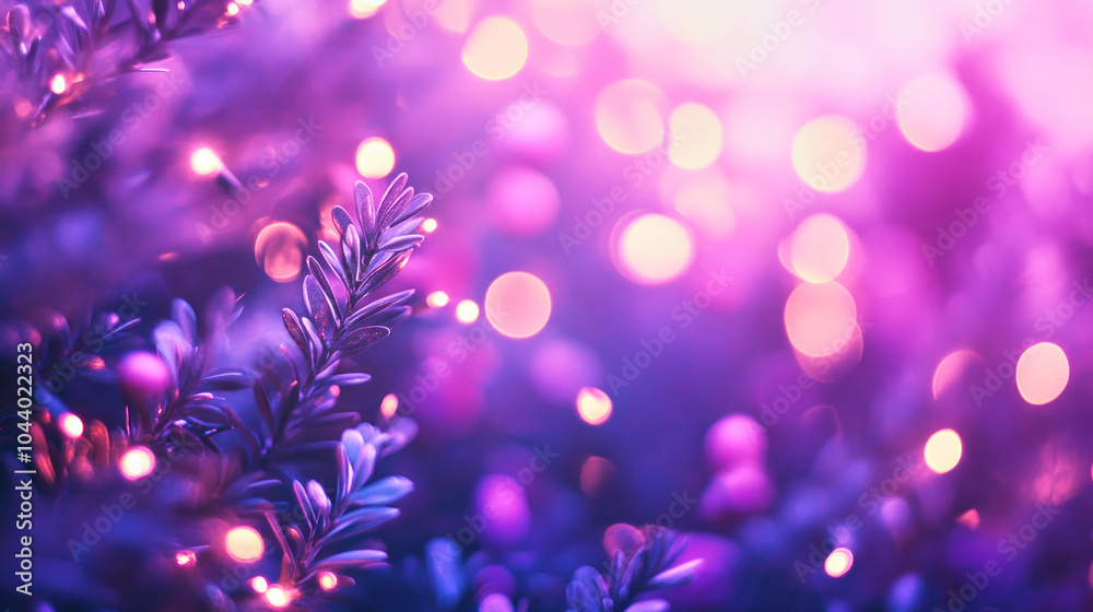 A textured purple background with soft reflections of Christmas lights creating a magical atmosphere for holiday themes A textured purple background with soft reflections of Christmas lights creating a magical atmosphere for holiday themes